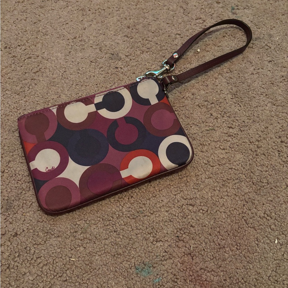 Coach Multicolor Circle Pattern Wristlet
